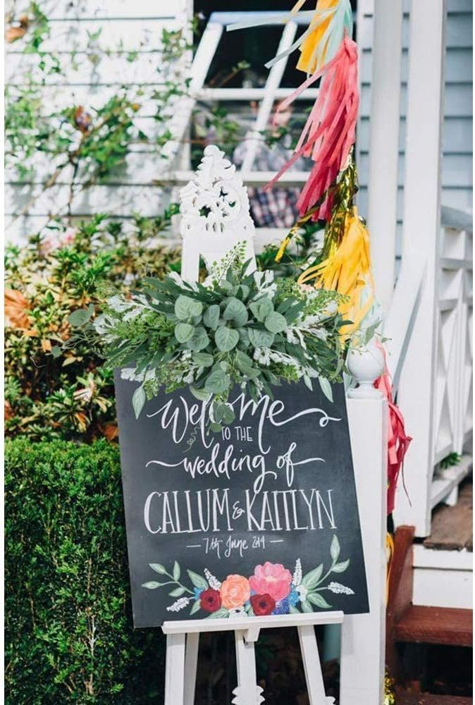 Greenery Swag Artificial Front Door Wreath Eucalyptus Leaves Garland for Home Wedding Decor