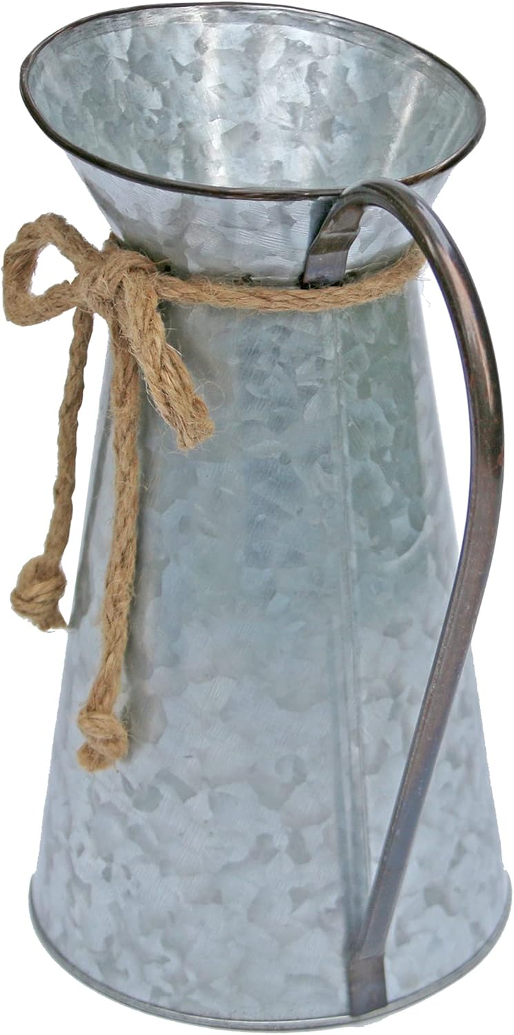 Vintage Galvanized Flower Vase for Home Decor