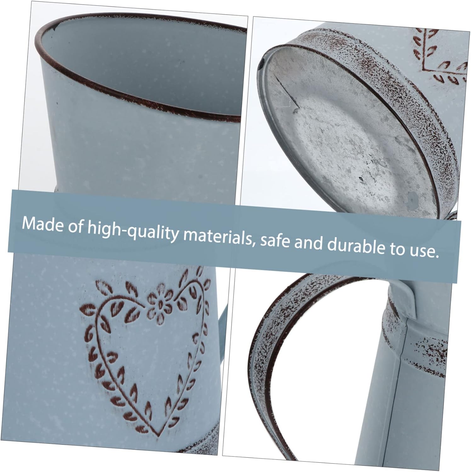 Vintage Kettle Shape Metal Flower Vase for Home Decor