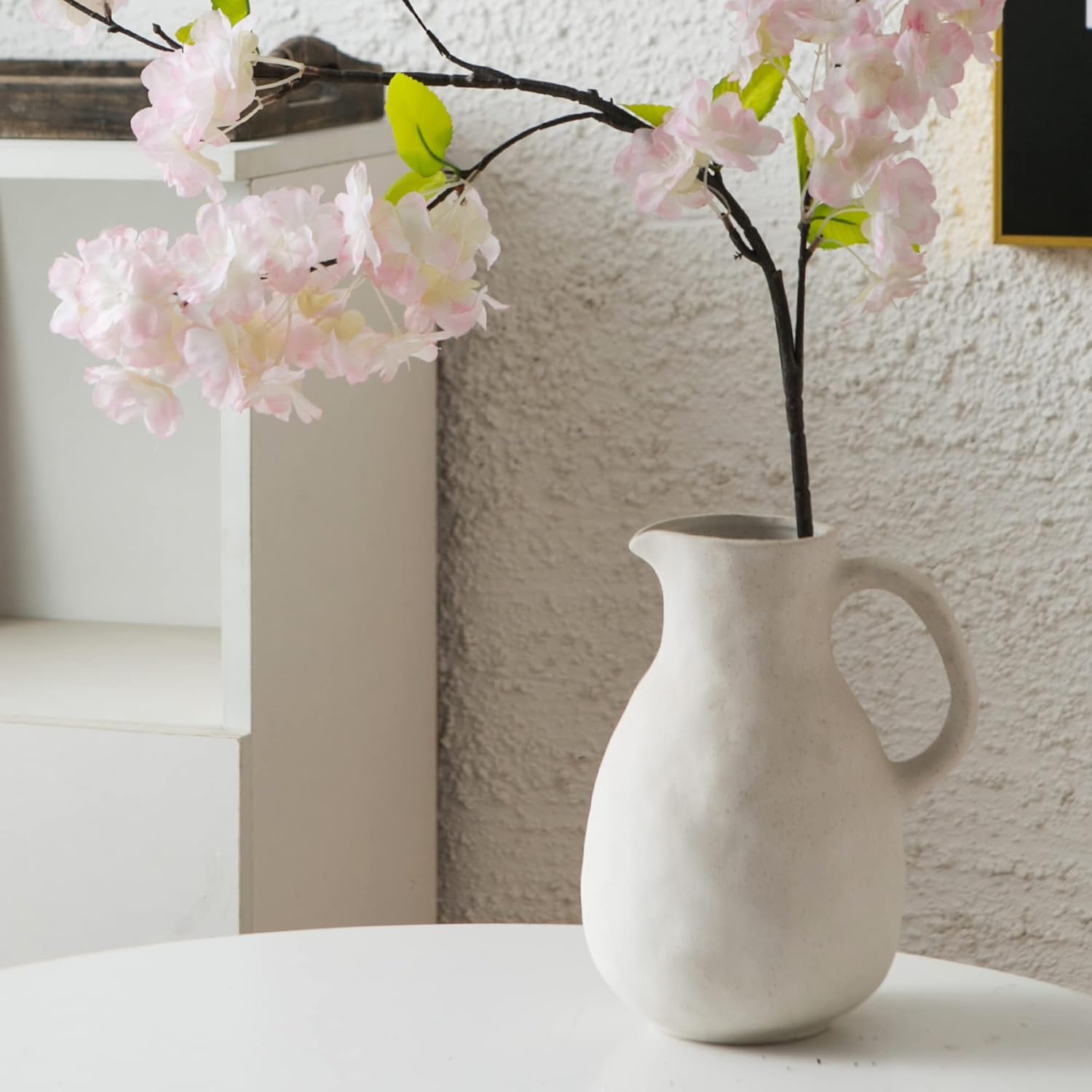 Kimdio Ceramic Vase with Handle Modern Farmhouse Decor