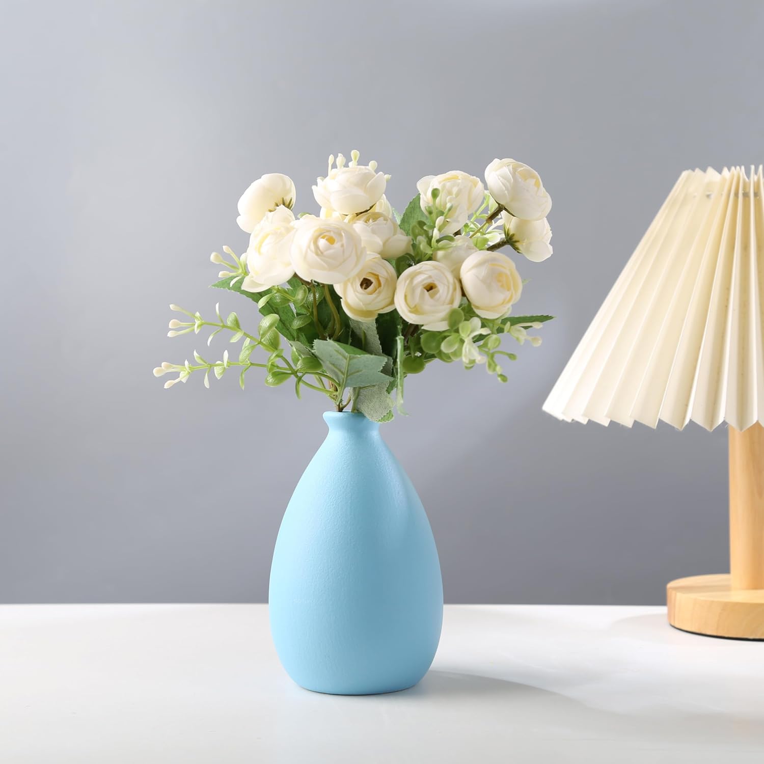 Modern Ceramic White Dry Vase for Home Decor