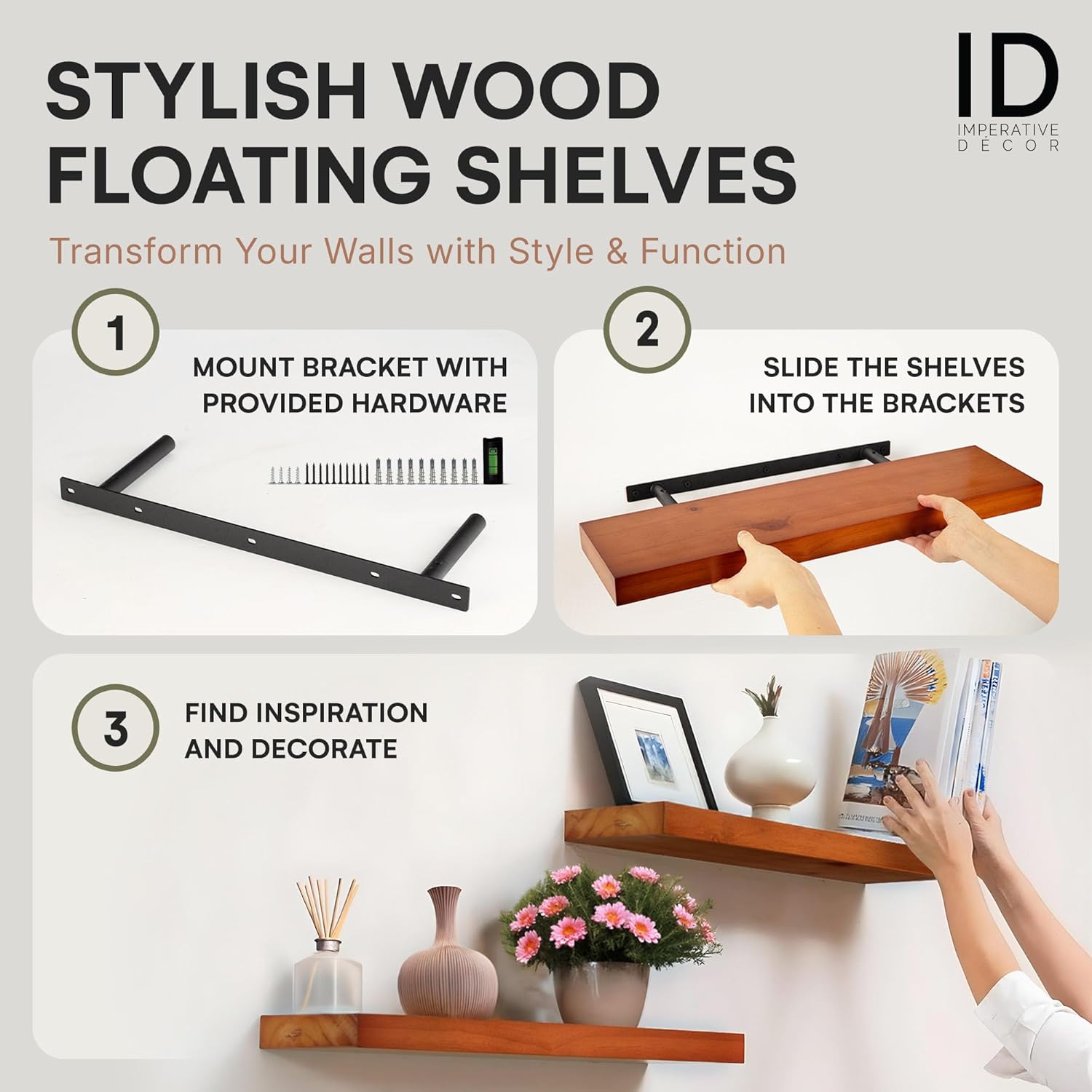 Imperative Decor Heavy Duty Floating Shelves Set of 2