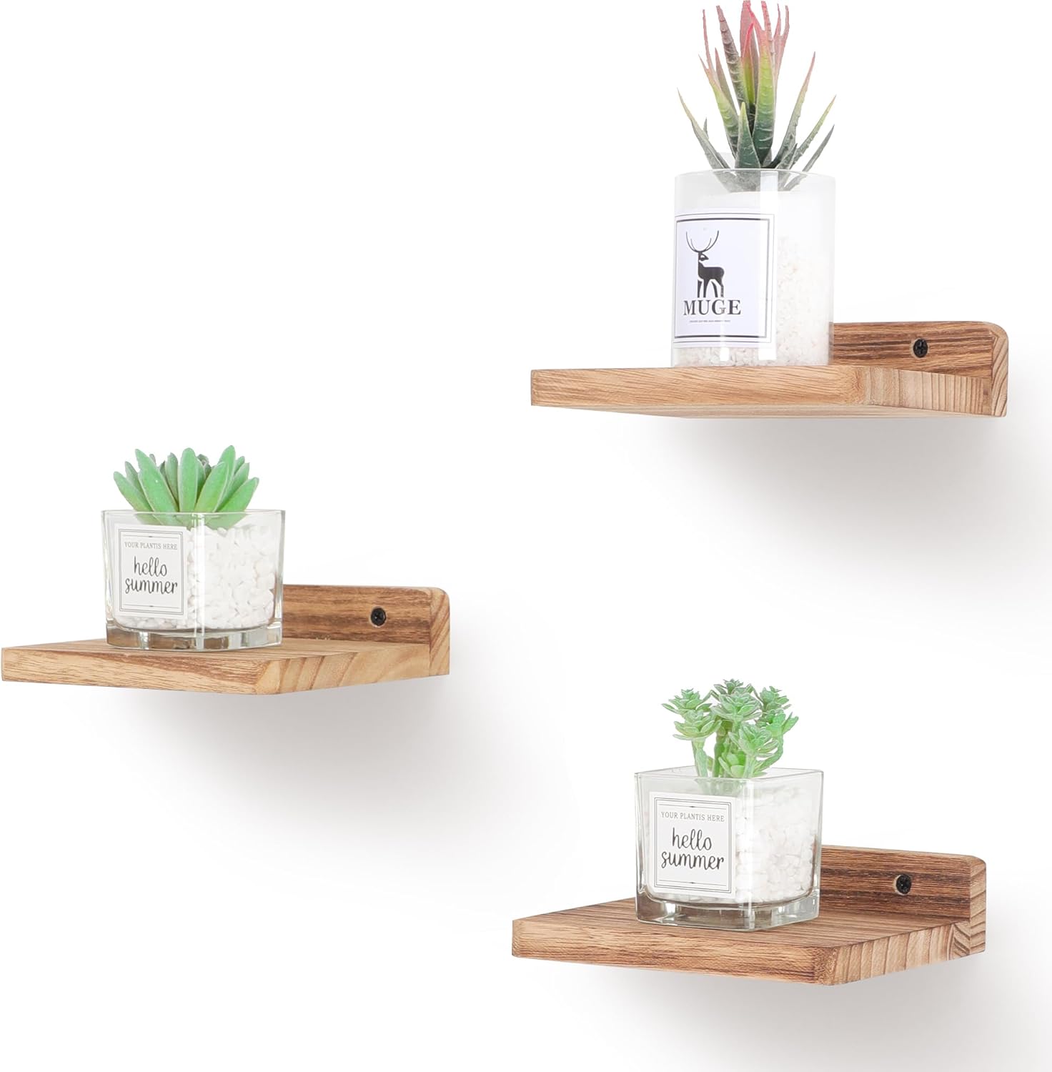 NIUBEST Small Floating Shelf - 5x6 Inch Set of 3