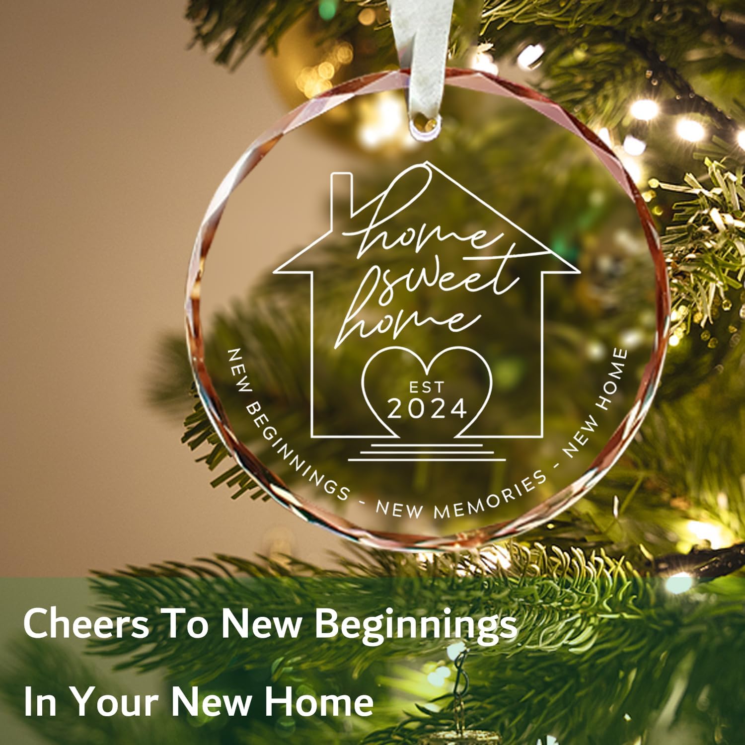 New Home Glass Ornament 2024 - House Warming Gift