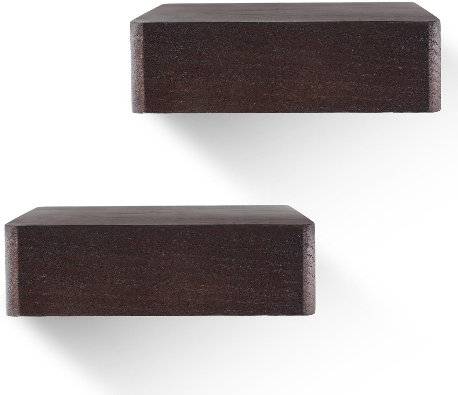 MITREL 5x5 Inch Floating Shelves Set of 2 Dark Walnut