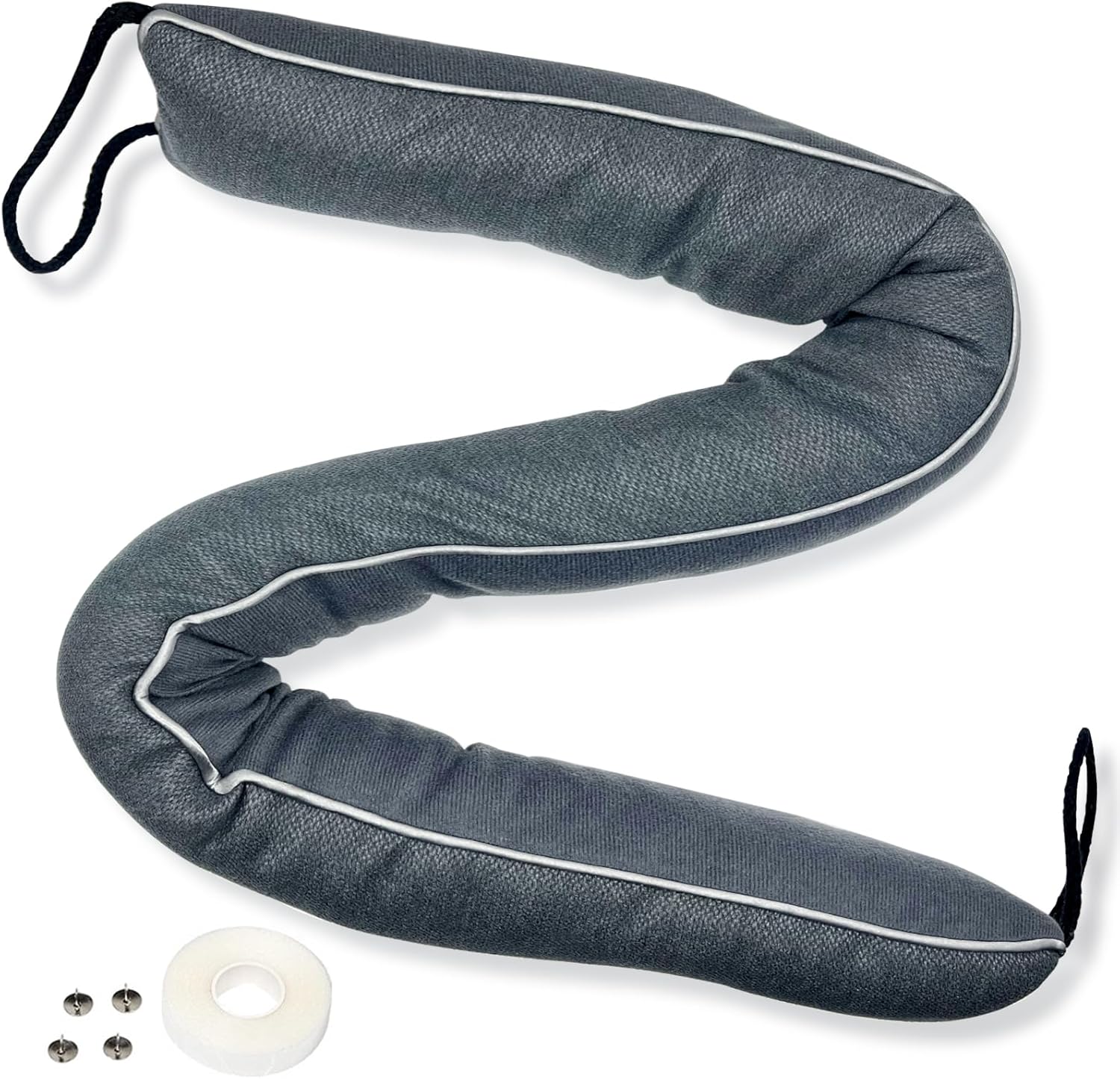 Door Draft Stopper with Weighted Design 34 Inch Heavy Duty Gray