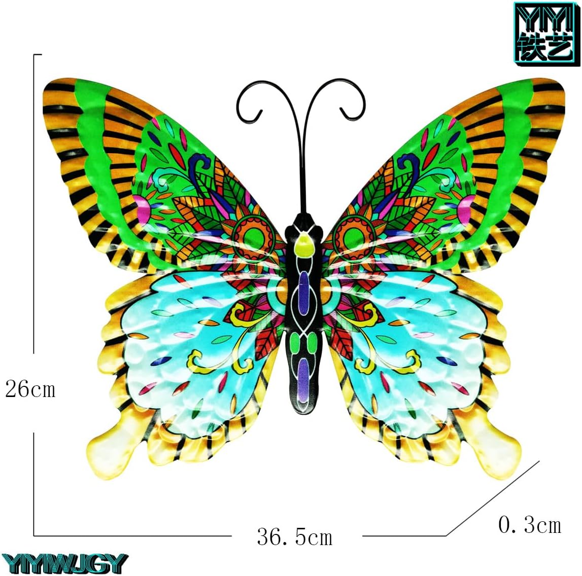 16 Large Colorful Butterfly Metal Wall Art Hanging Decor
