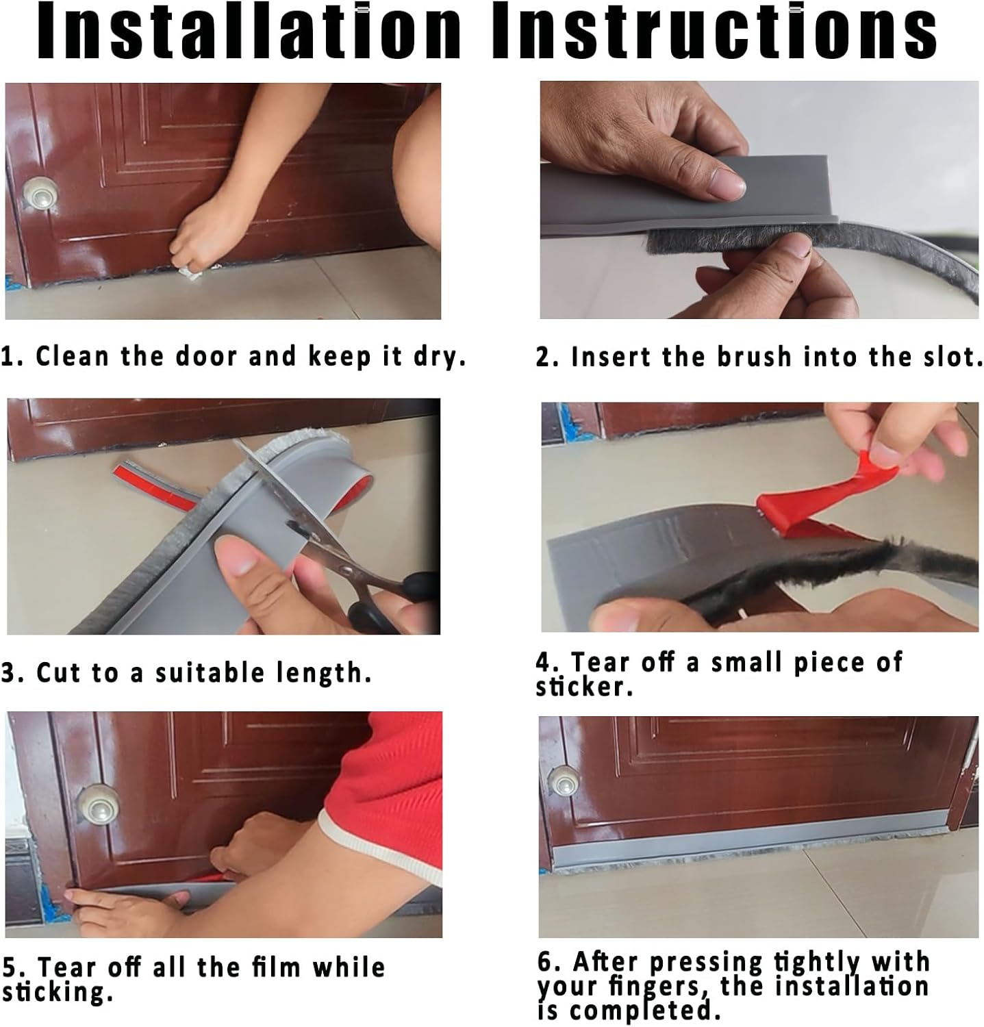 Yingd Door Draft Stopper with Brush 39 Inch Rubber Door Sweep