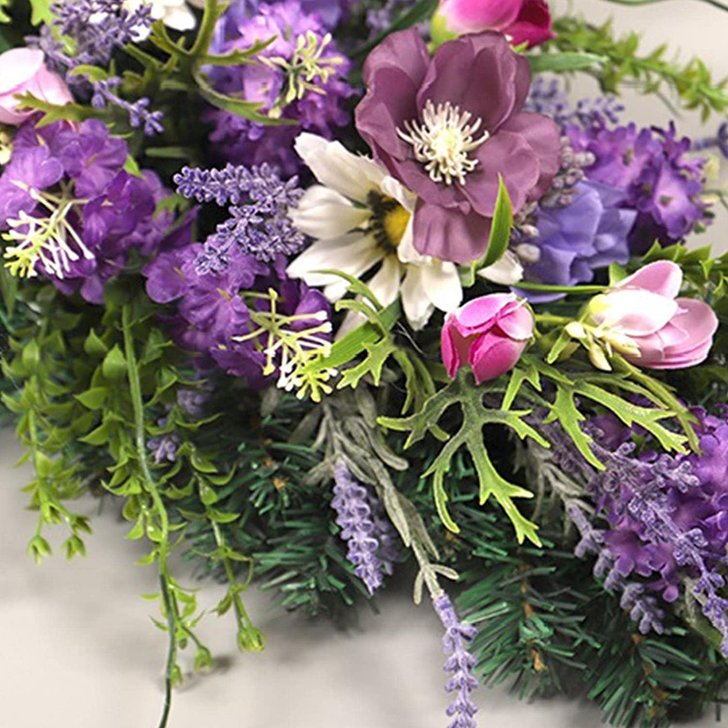 Purple Artificial Teardrop Wreath for Front Door