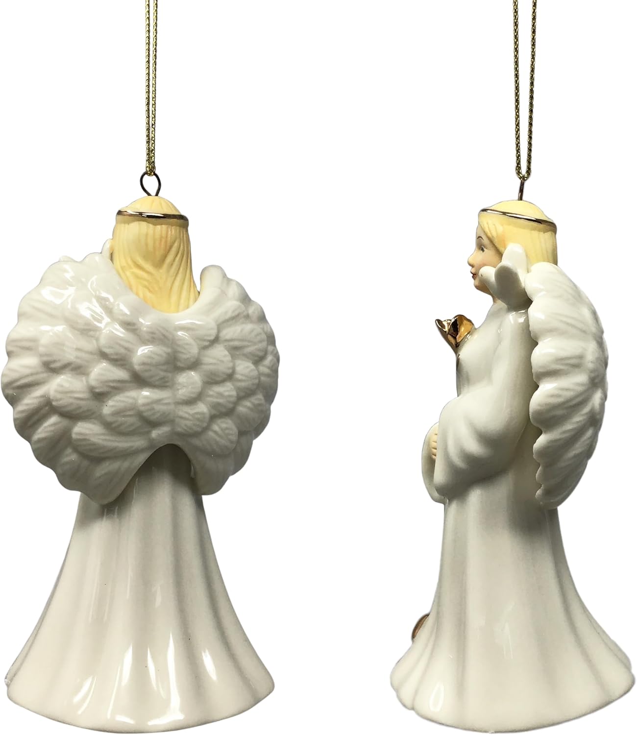 Angel Ornament - Porcelain with Gold Trim - 4 Inch Tall