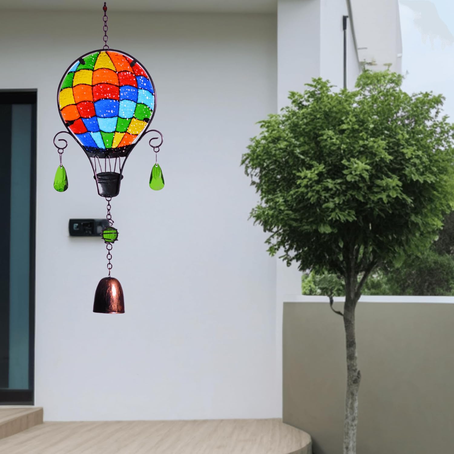 Hand-Painted Christmas Bell Stained Glass Suncatcher