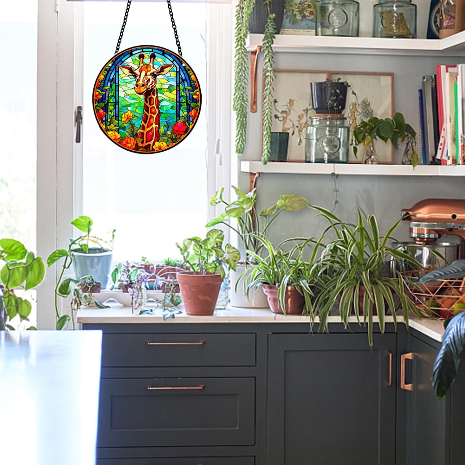 MATIHAY Giraffe Acrylic Wall Hanging - Funny Tropical Decor for Home and Party