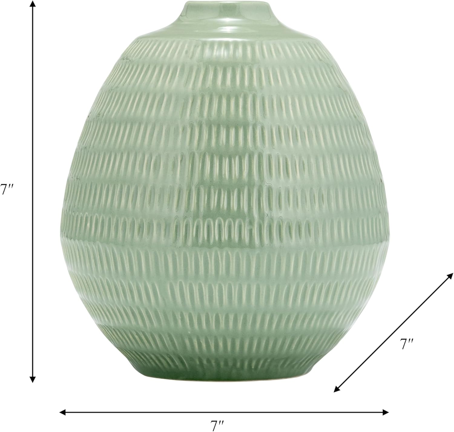 Sagebrook Home Decorative Ceramic Vase - 7 Inch Sculptural Style