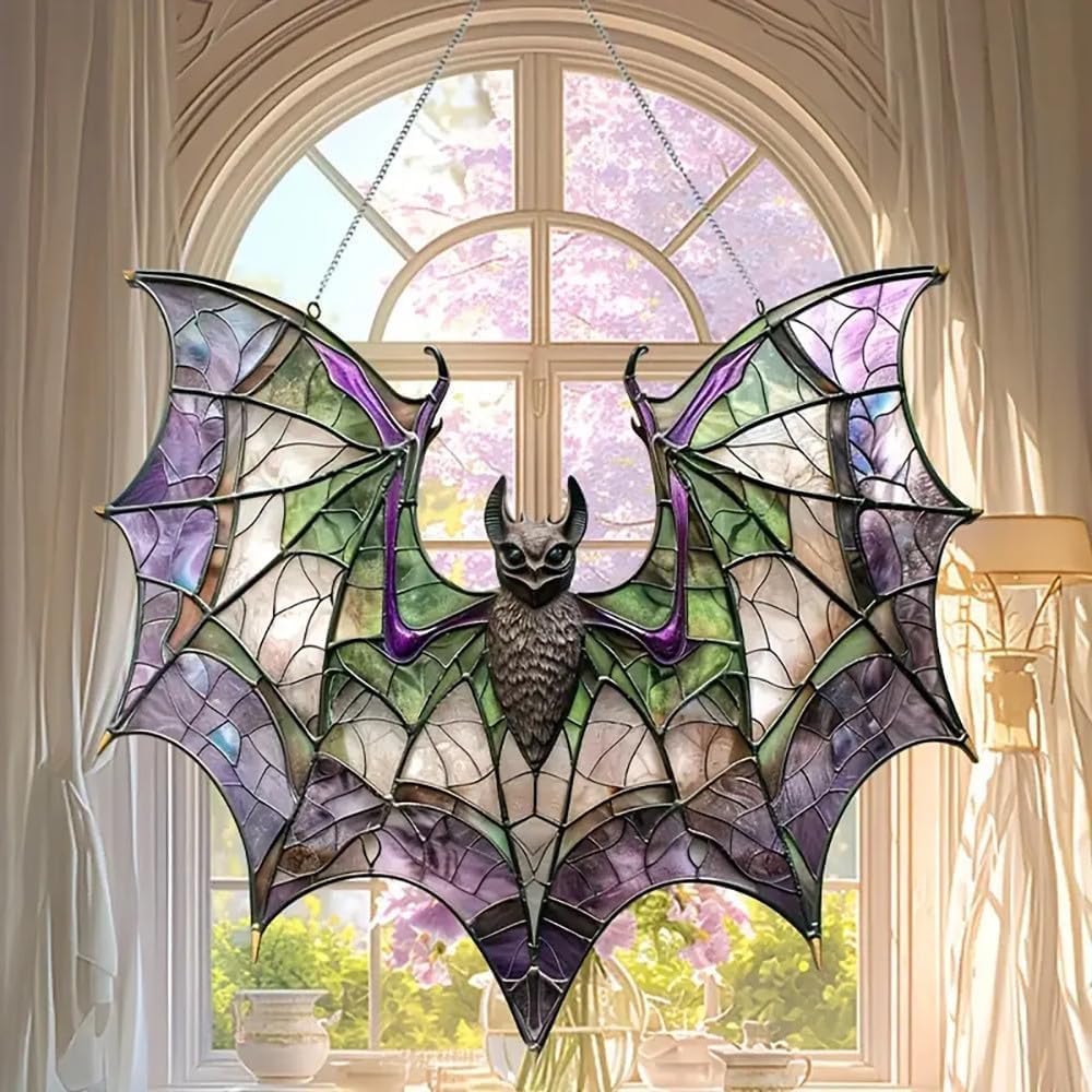 Stained Acrylic Bat Window Hanging Decor