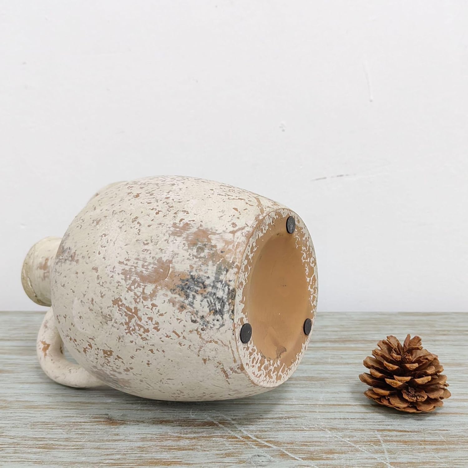 Rustic Ceramic Vase Large Neutral Clay Pot for Home Decor