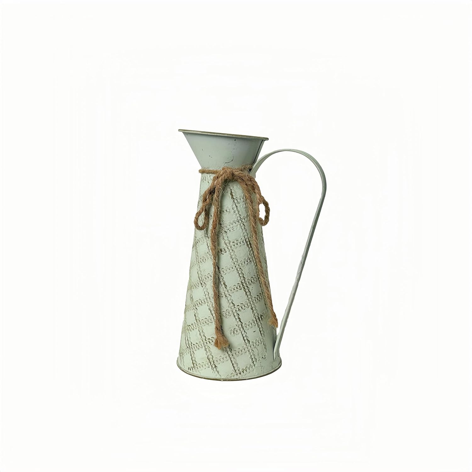 3 Pack Vintage Metal Milk Jug Vase with Bow