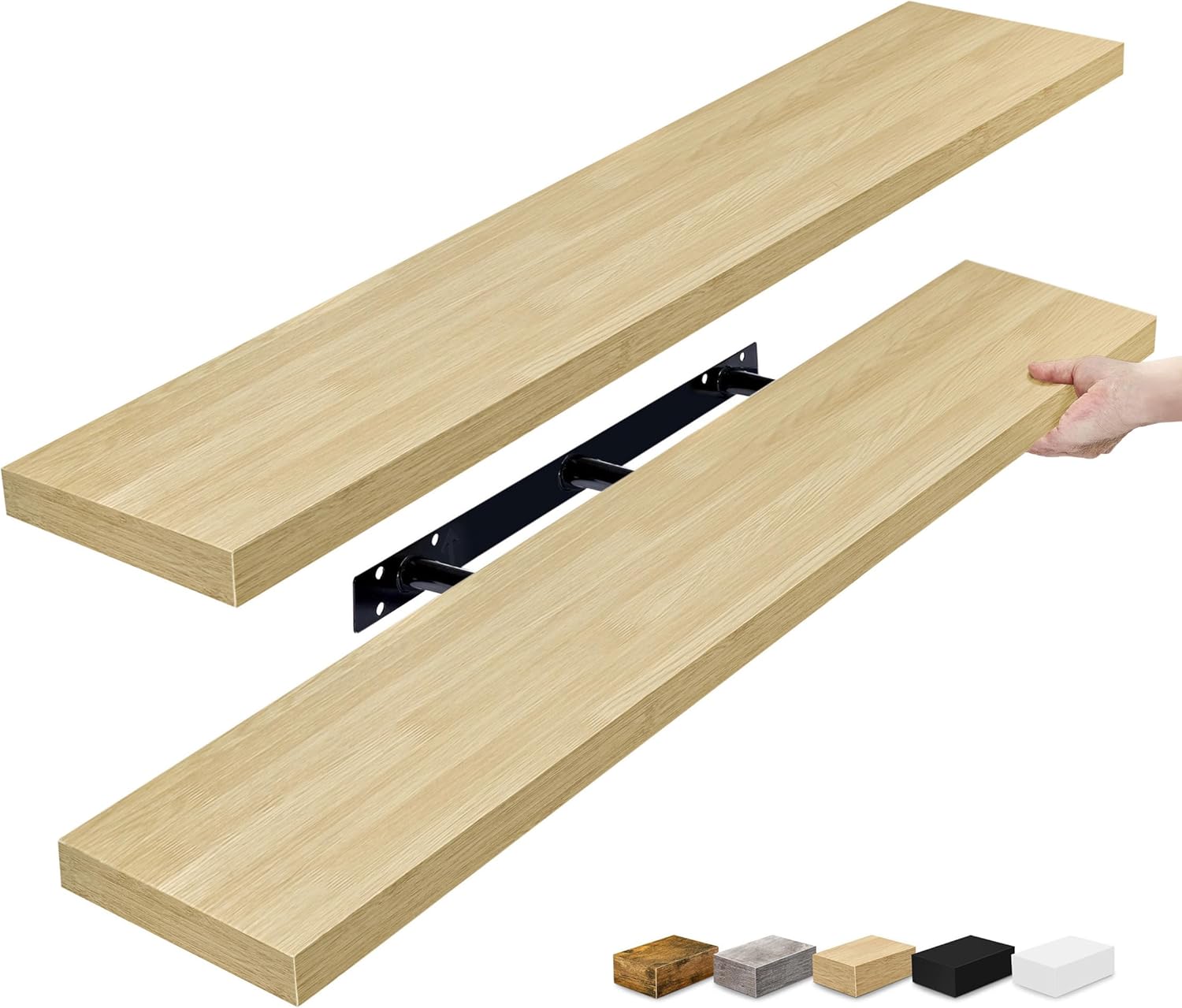 Sorbus Floating Shelves 48 Inch Maple Wood 2 Pack