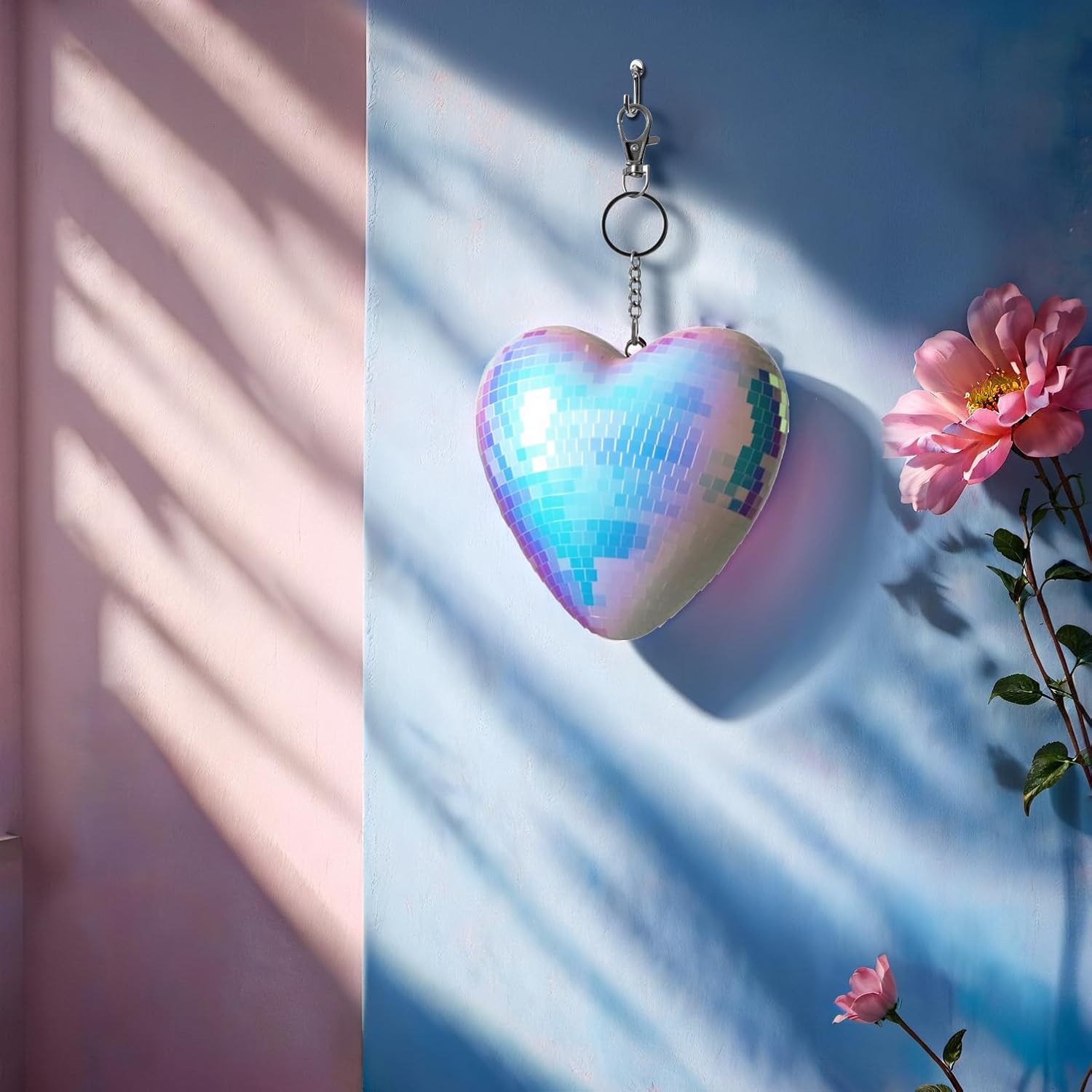 2 Pack Heart-Shaped Mirror Disco Ball Decor