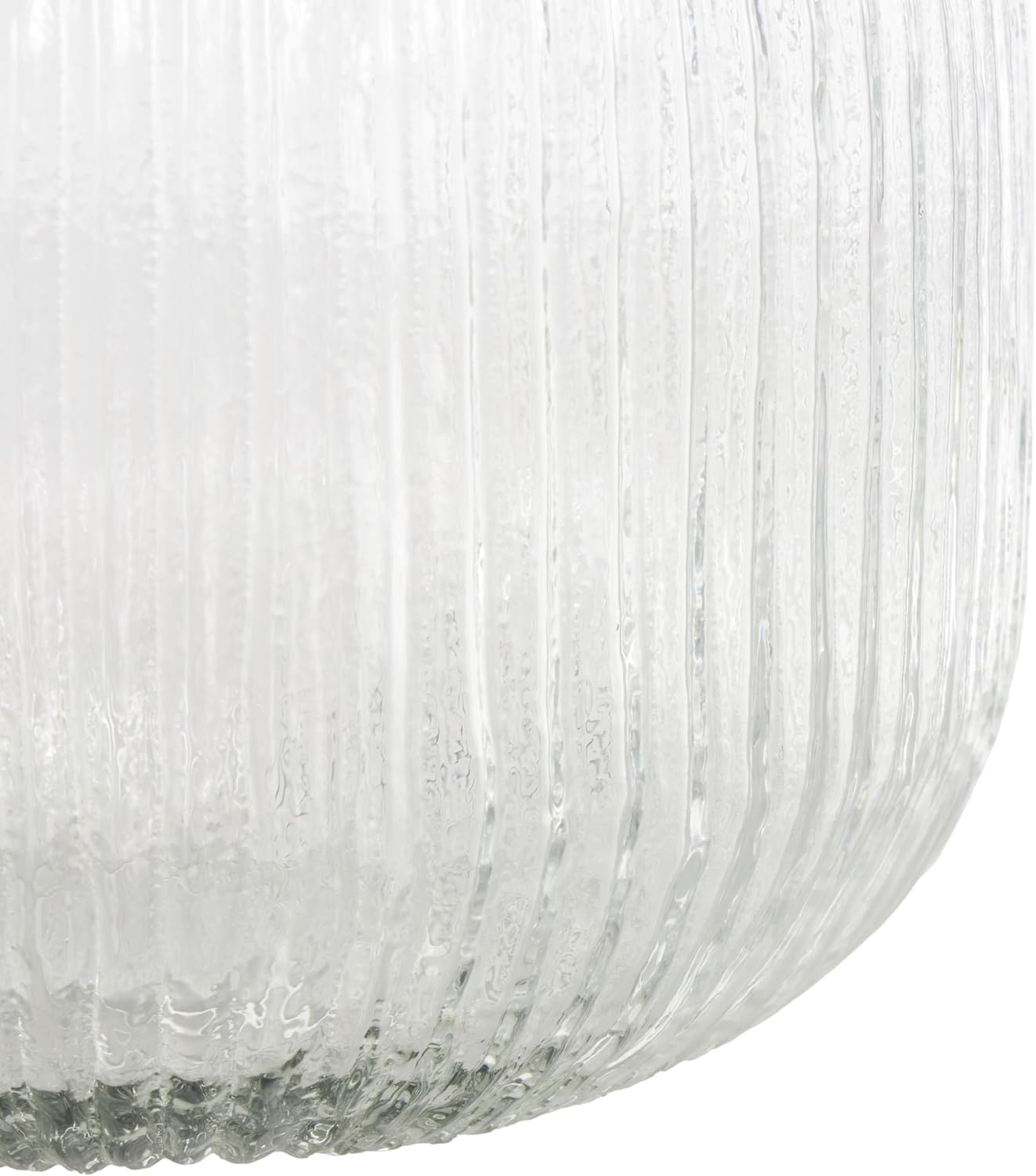 Deco 79 Clear Glass Round Ribbed Vase 8x8x8