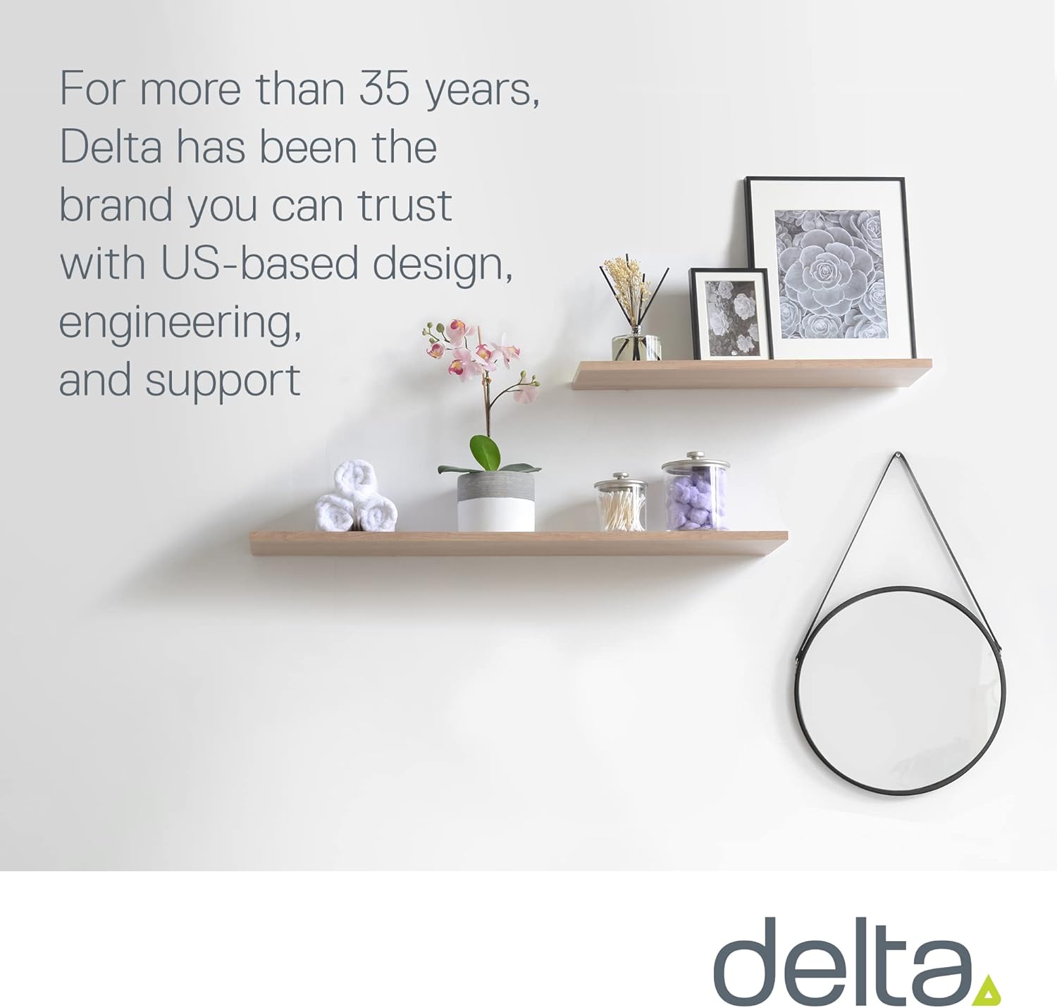 Delta Cycle Home Floating Shelves 2-Pack 24 x 8 x 5 Holds 33lbs Invisible Bracket