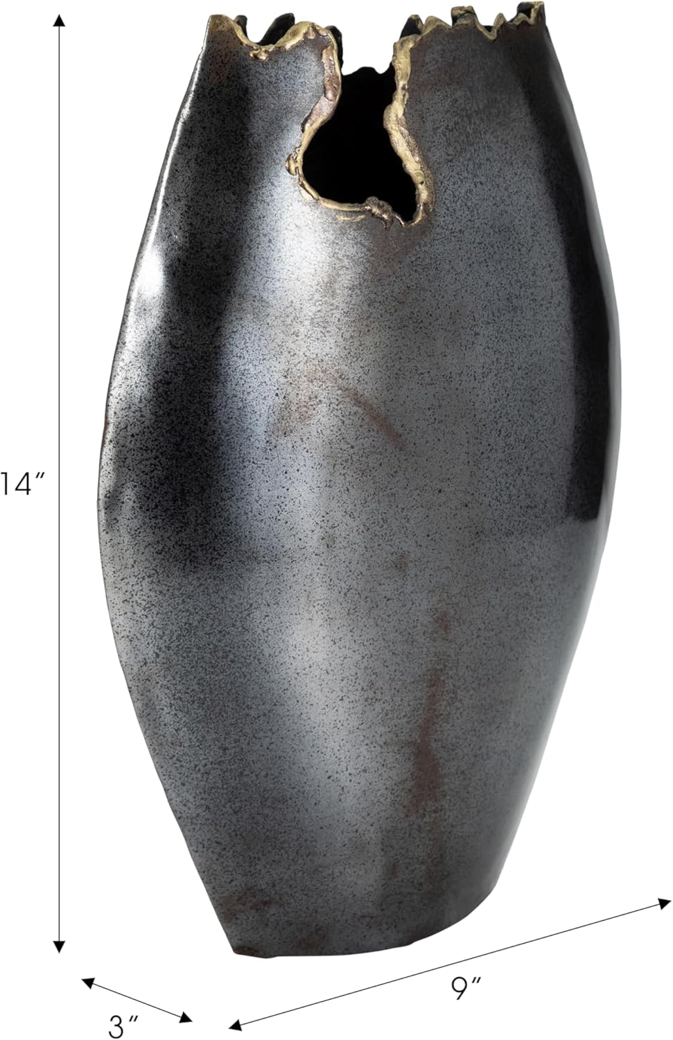 Sagebrook Home Modern Metal Vase 14 Inch Black