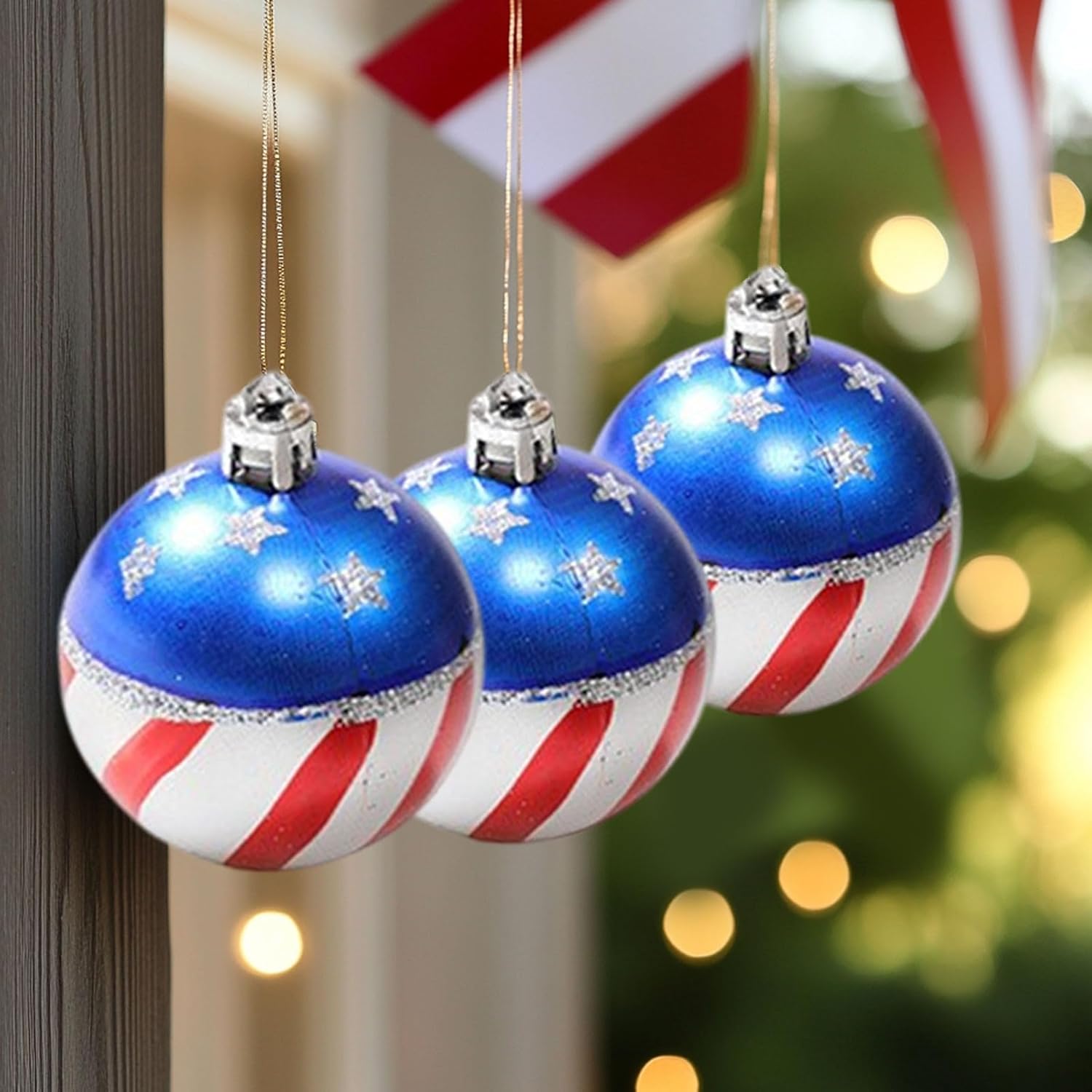 12PCS Patriotic Star-Spangled Hanging Decor