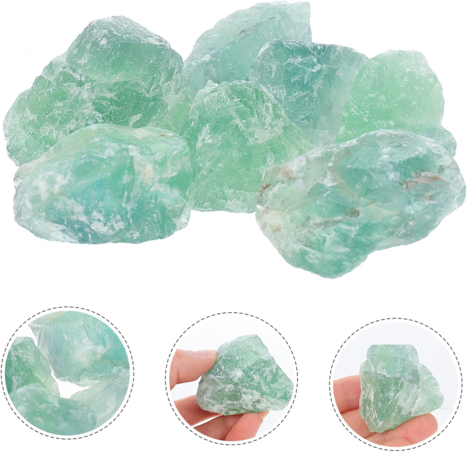 Green Fluorite Decor Stones for Home Aquarium and Office Use