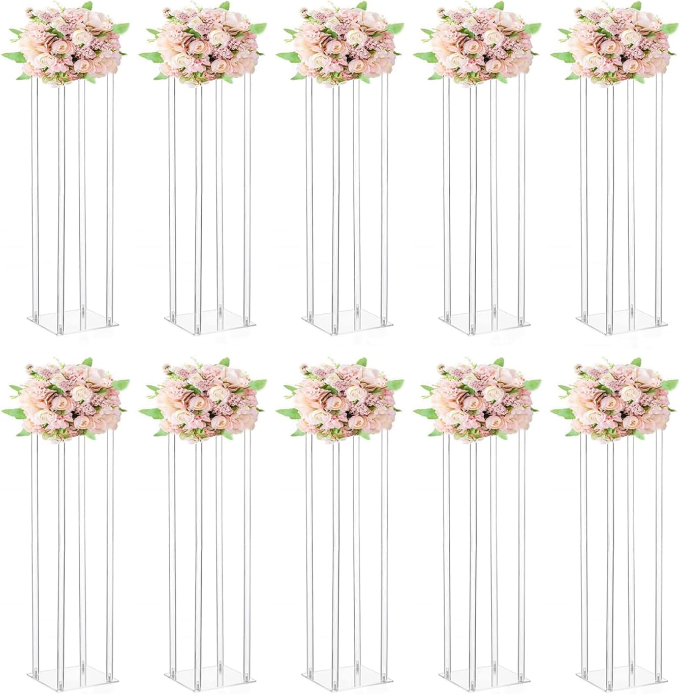 10 Pcs Clear Acrylic Wedding Centerpieces Stands