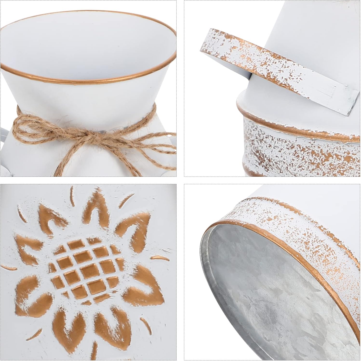 Galvanized Bucket Vintage Vase Farmhouse Decor