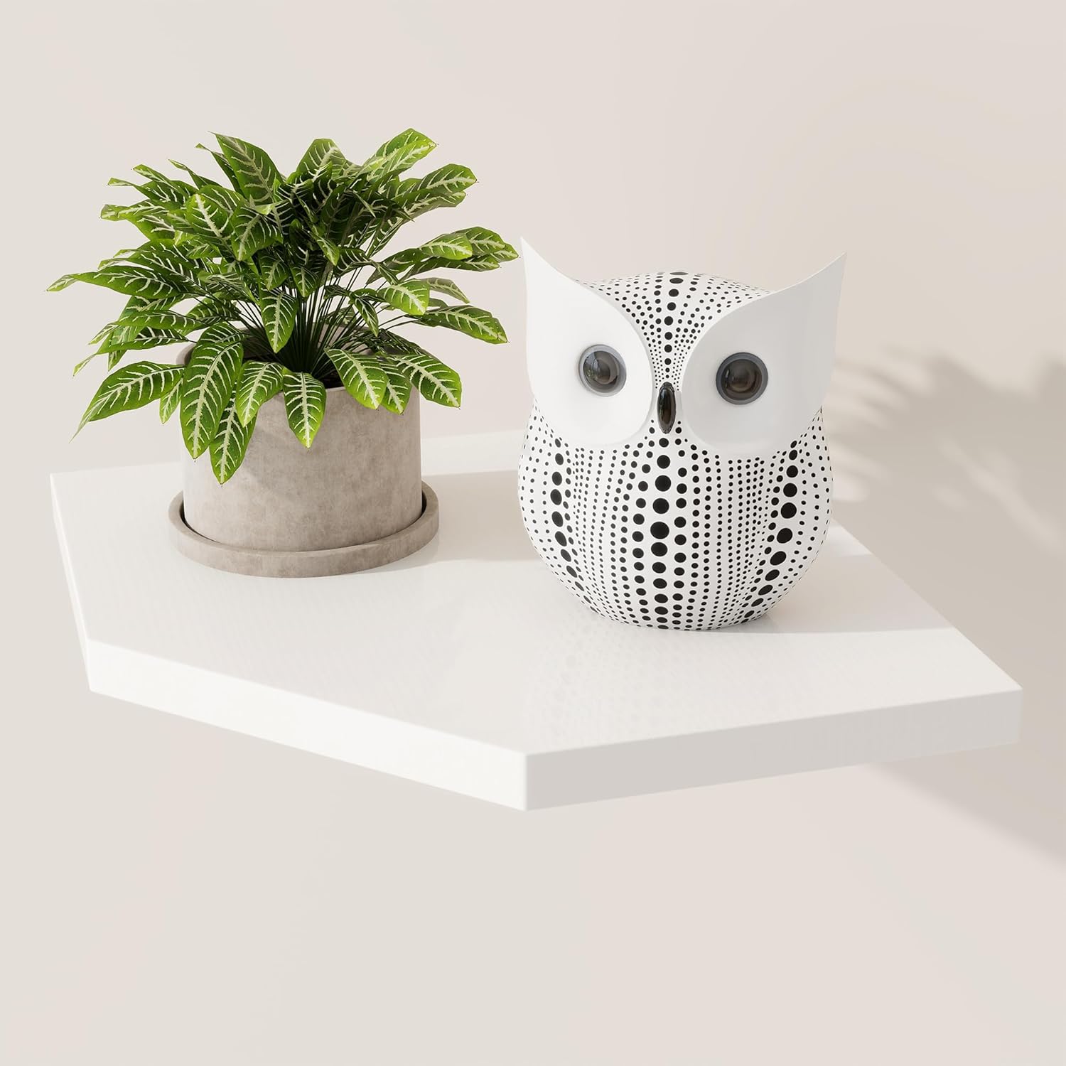 Fun Memories Corner Shelf Wall Mount Solid Oak Floating Shelves with Cable Hole 85in Rustic Design