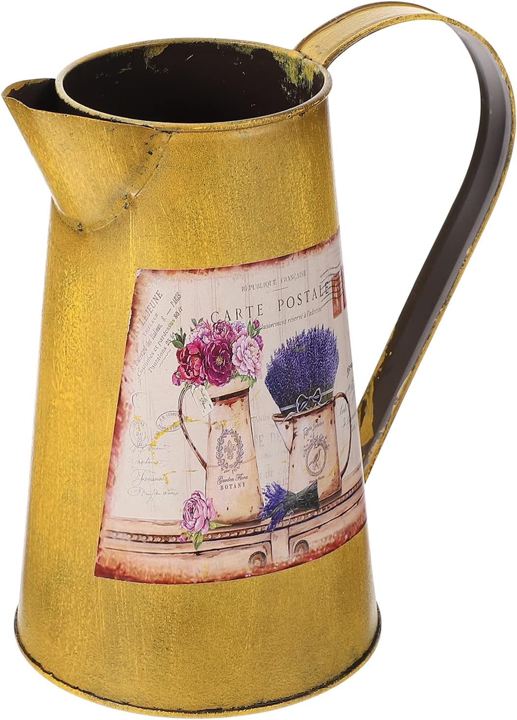 Cabilock Iron Jug Vase Yellow French Country Style