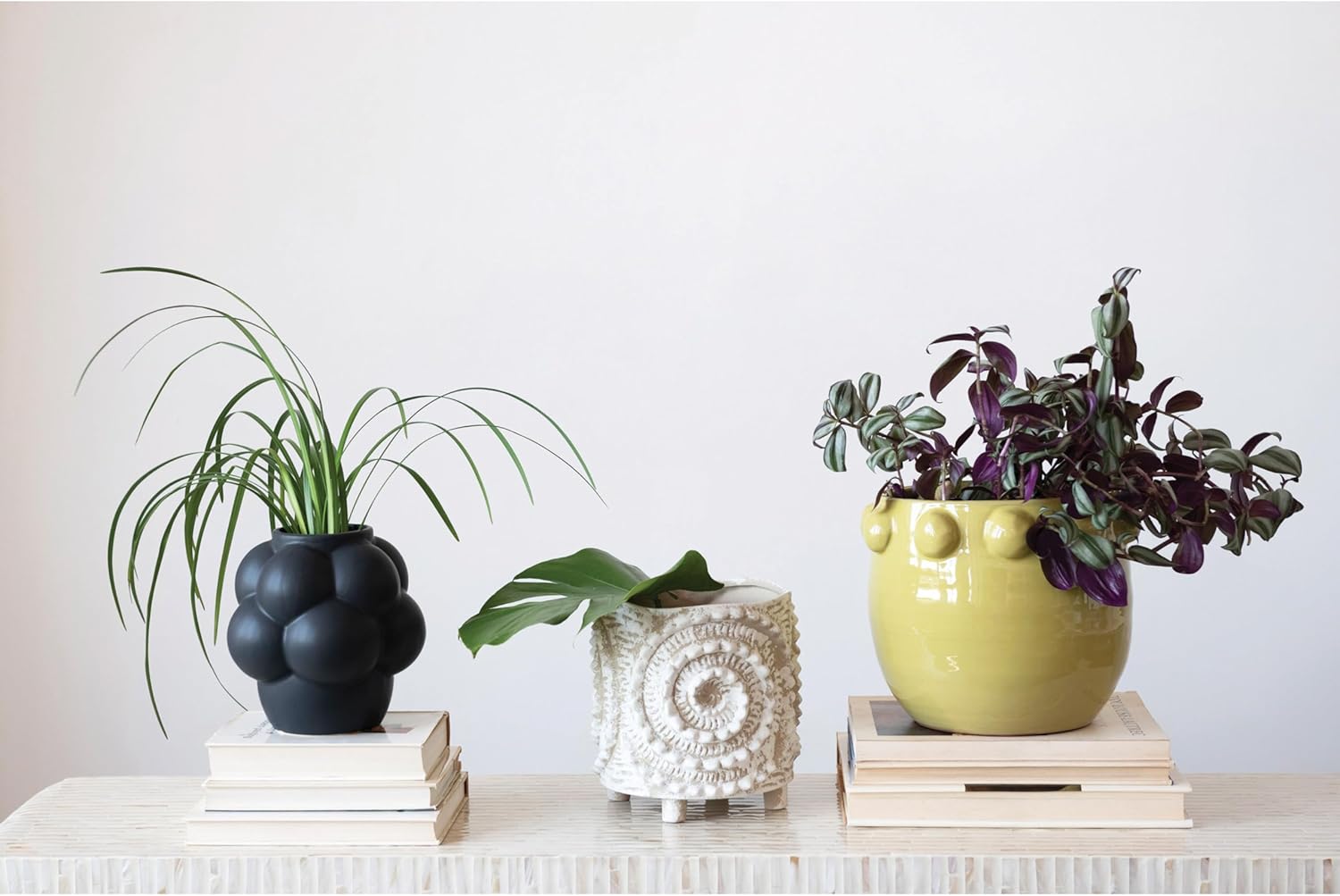 Creative Co Op Stoneware Vase with Raised Dots