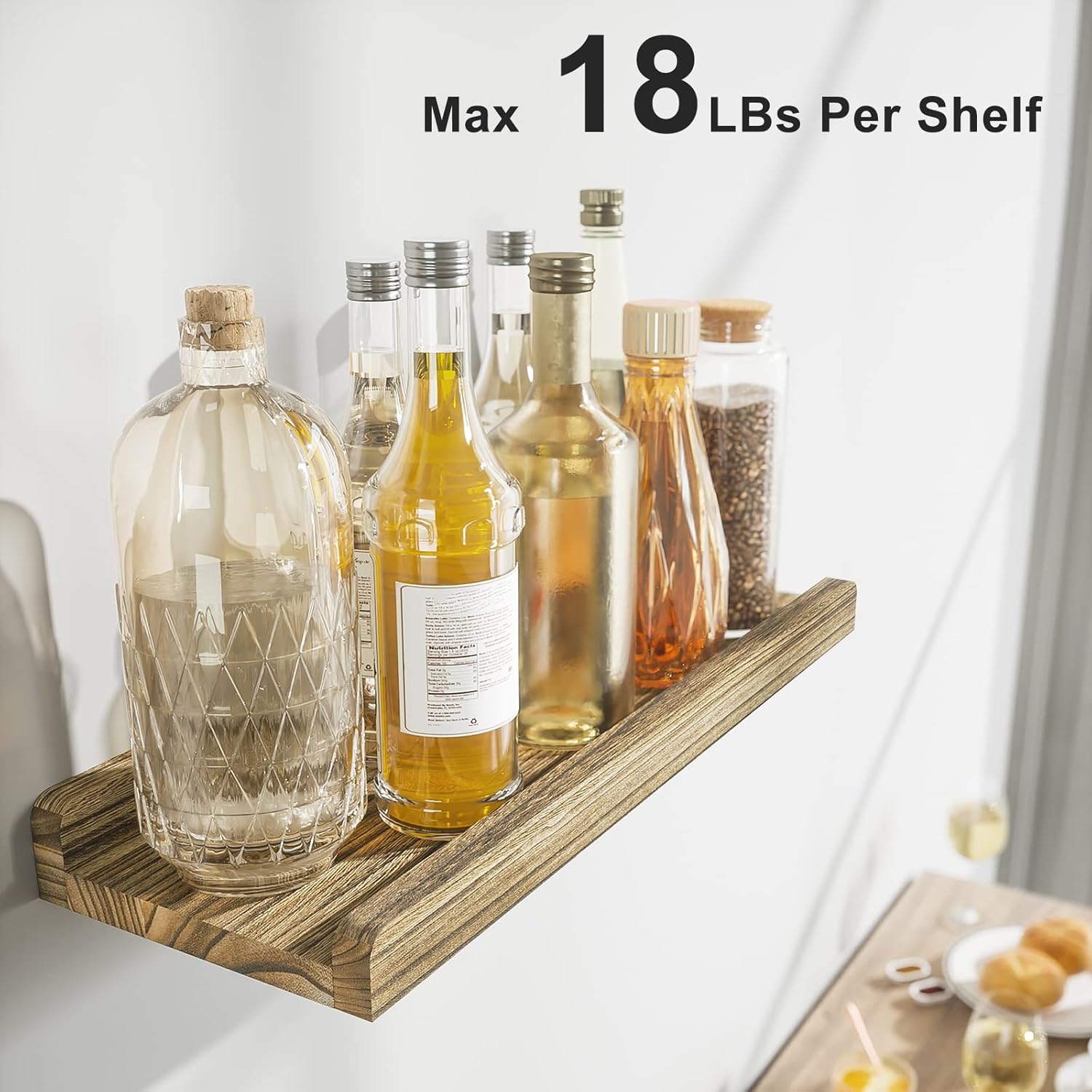 Love-KANKEI Floating Shelves Set of 2 Rustic Wood