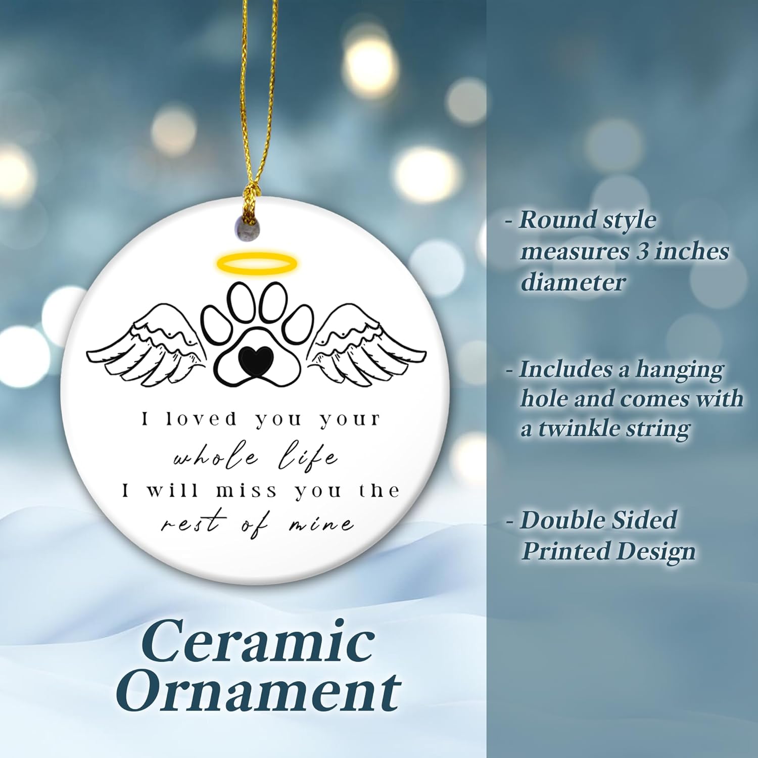 Christmas Pet Ornament 2024 Cat Dog Memorial Gift