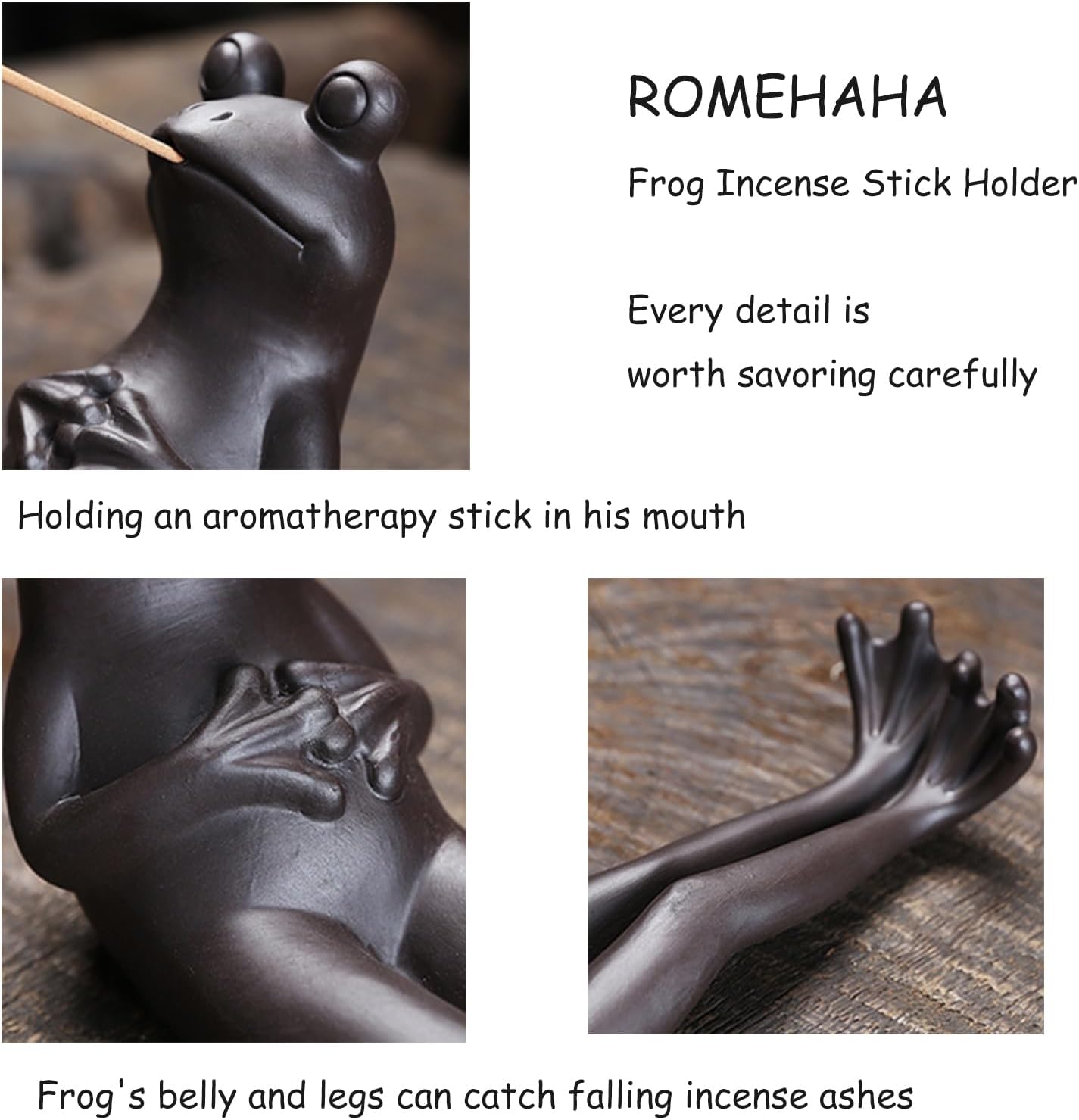 Frog Incense Holder - 45 Sandalwood Sticks Aromatherapy Yoga Meditation Decor