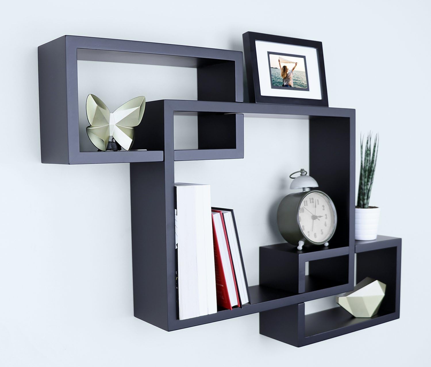 Ballucci Wooden Floating Wall Shelves 26 x 18 Black