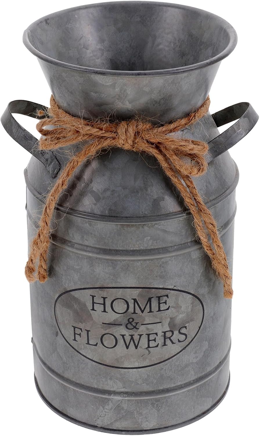 VICASKY Iron Flower Jug Vintage Pitcher Vase Silver