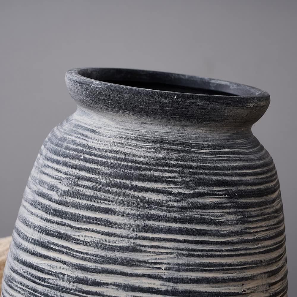 SIDUCAL Ceramic Rustic Farmhouse Vase 73 Inch Black