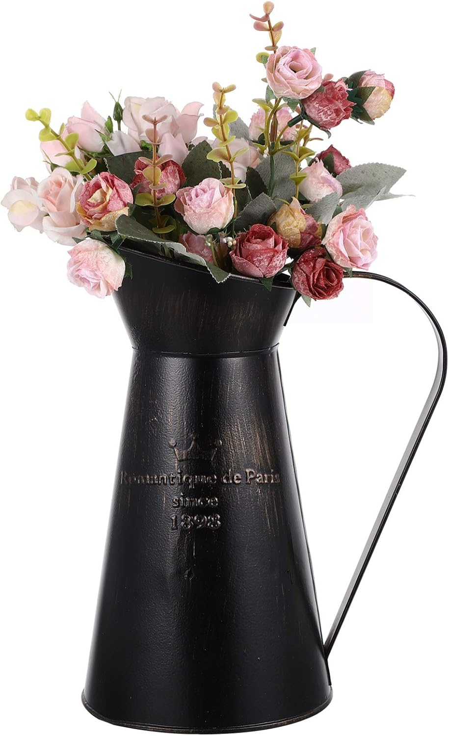 Black Metal Vase Rustic Farmhouse Decor