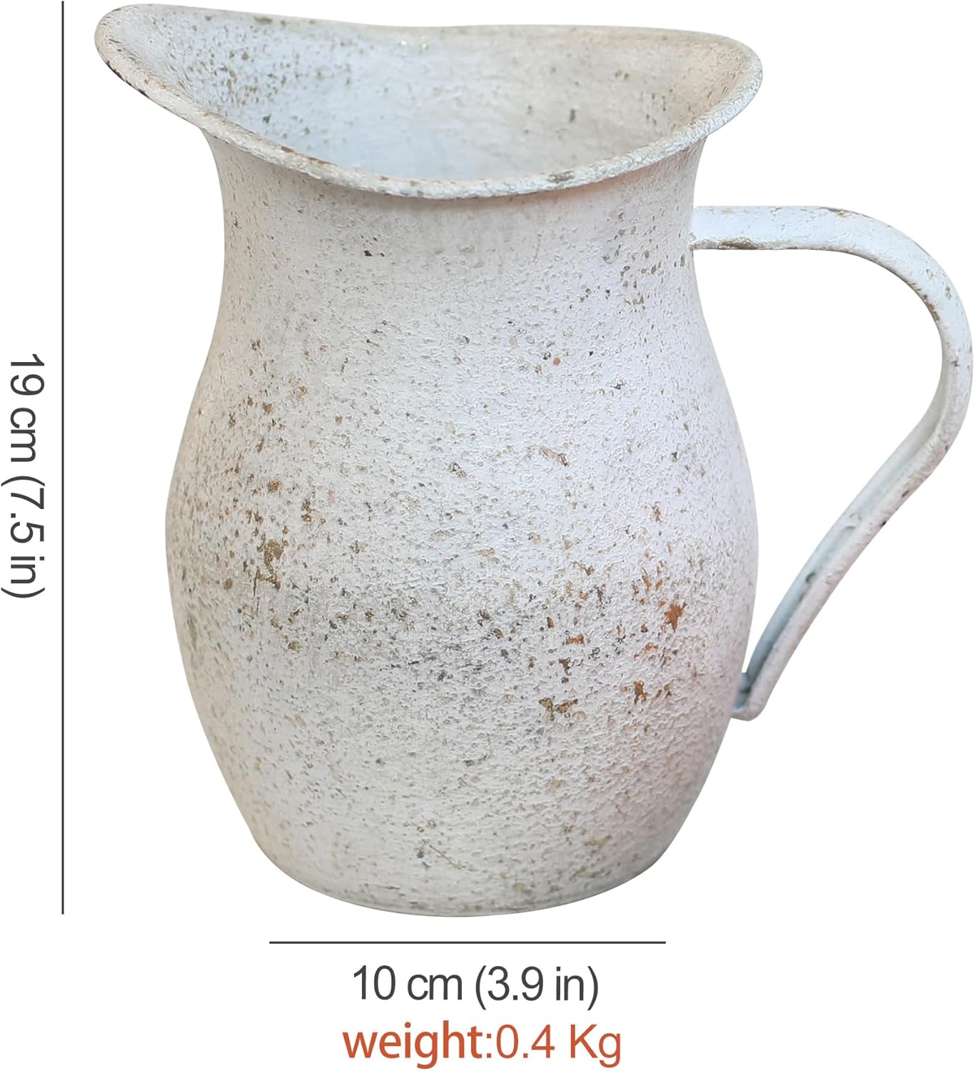 BIG FORTUNE Vintage Metal Milk Jug Pitcher Vase