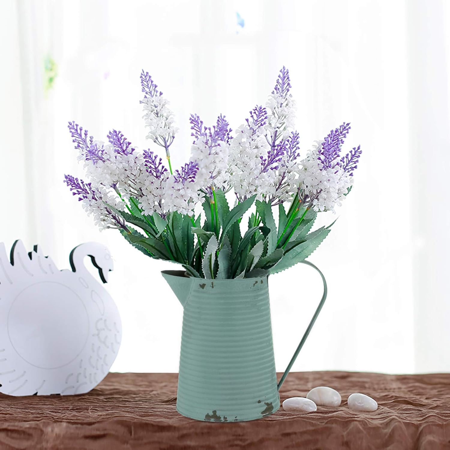 Cabilock Rustic Metal Flower Vase Vintage Pitcher