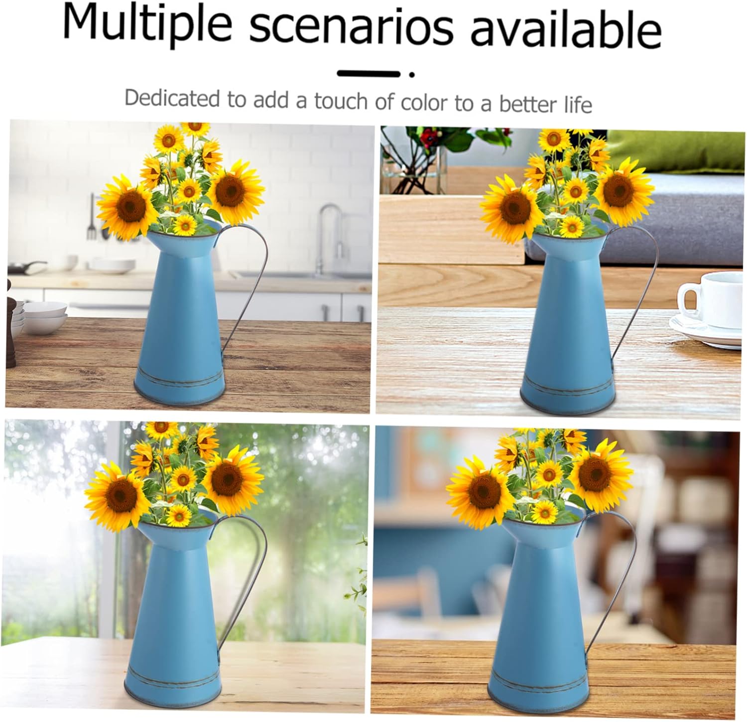 STOBAZA Multifunctional Blue Iron Bucket Vase