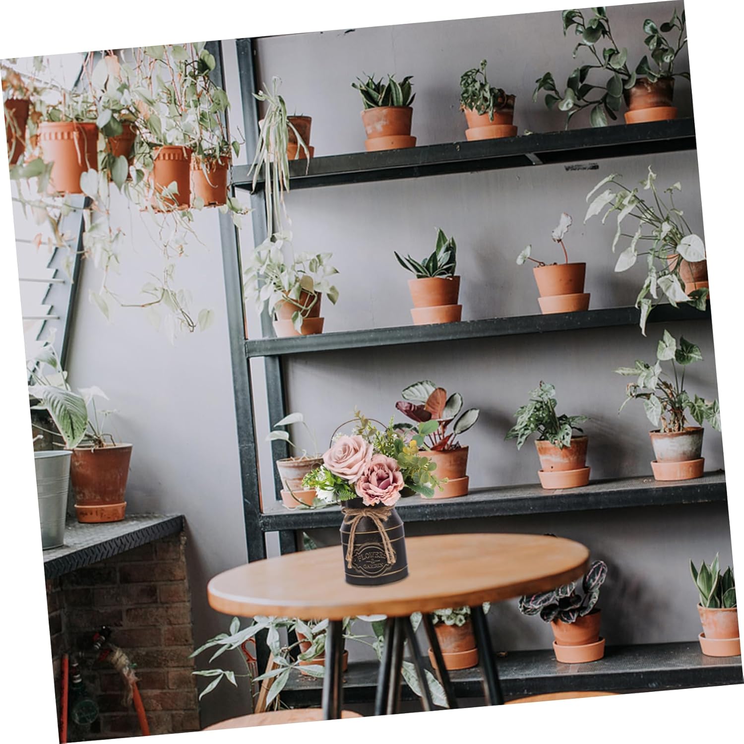 Vintage Iron Flower Display Bucket for Decor