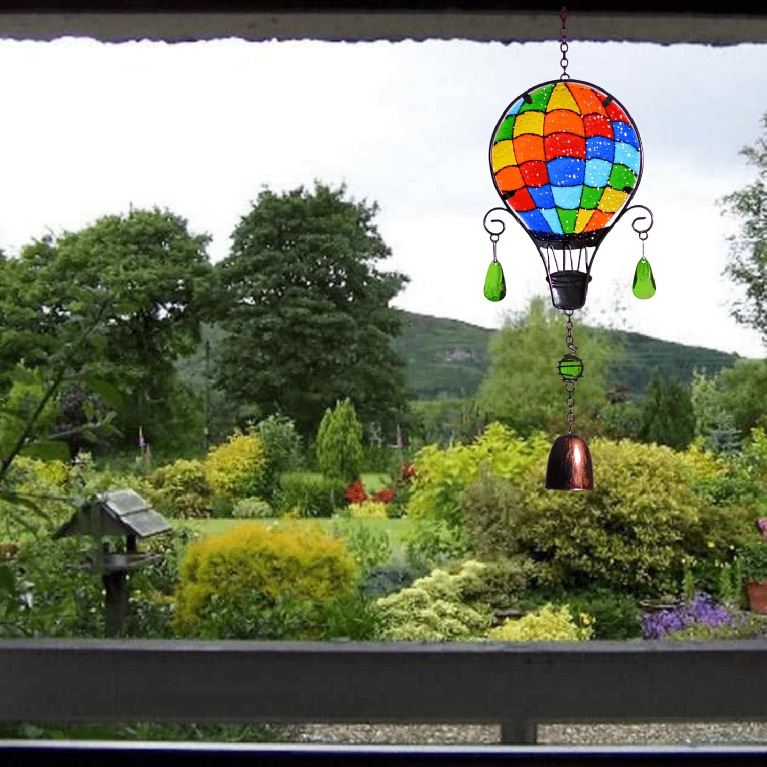 Hand-Painted Christmas Bell Stained Glass Suncatcher