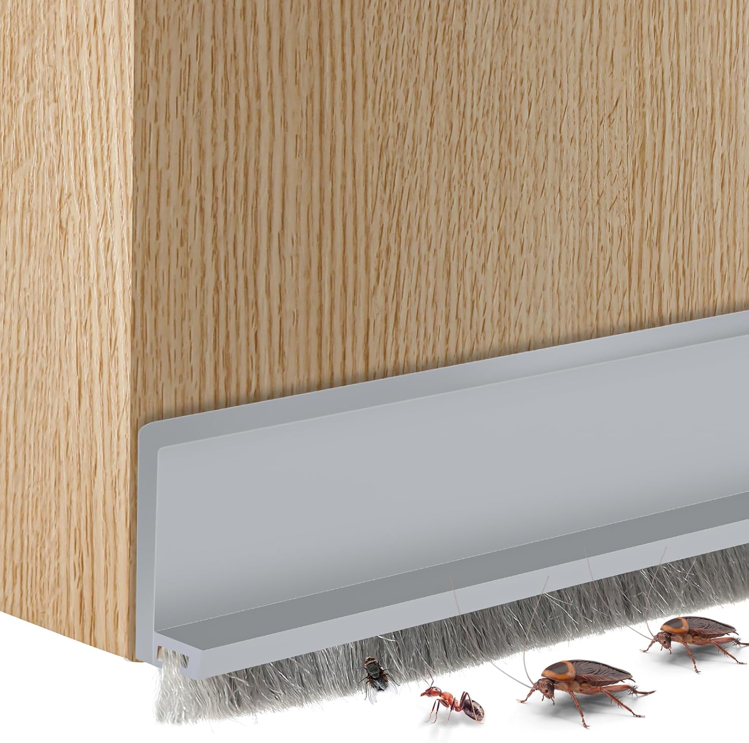 2 Pcs Door Sweep for Bottom of Door Gray 3937 Inches Long