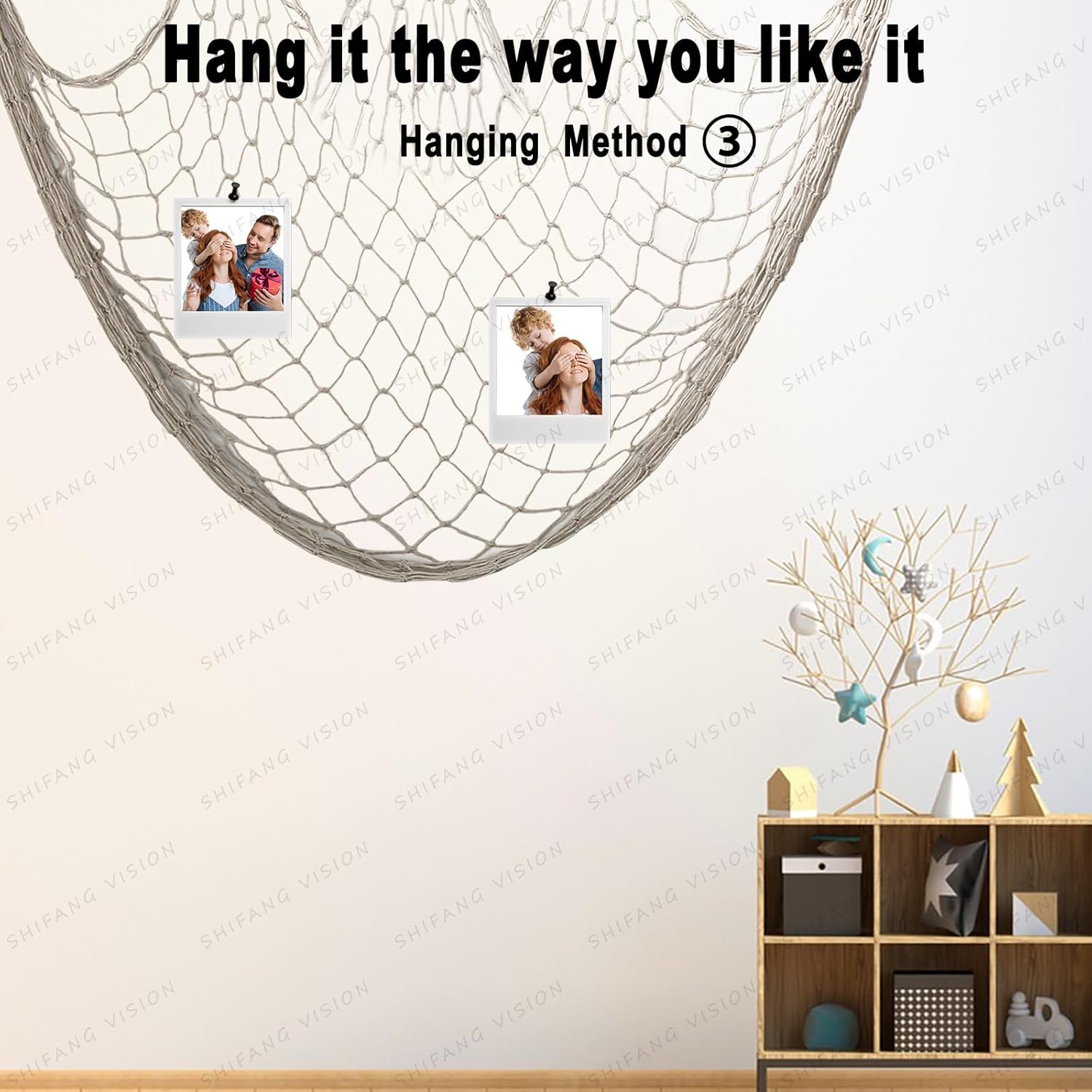 DingCo Fish Net Decor Pirate Party Decorations Natural Cotton Netting for Home Dcor 79x39 Inch 1 Pack