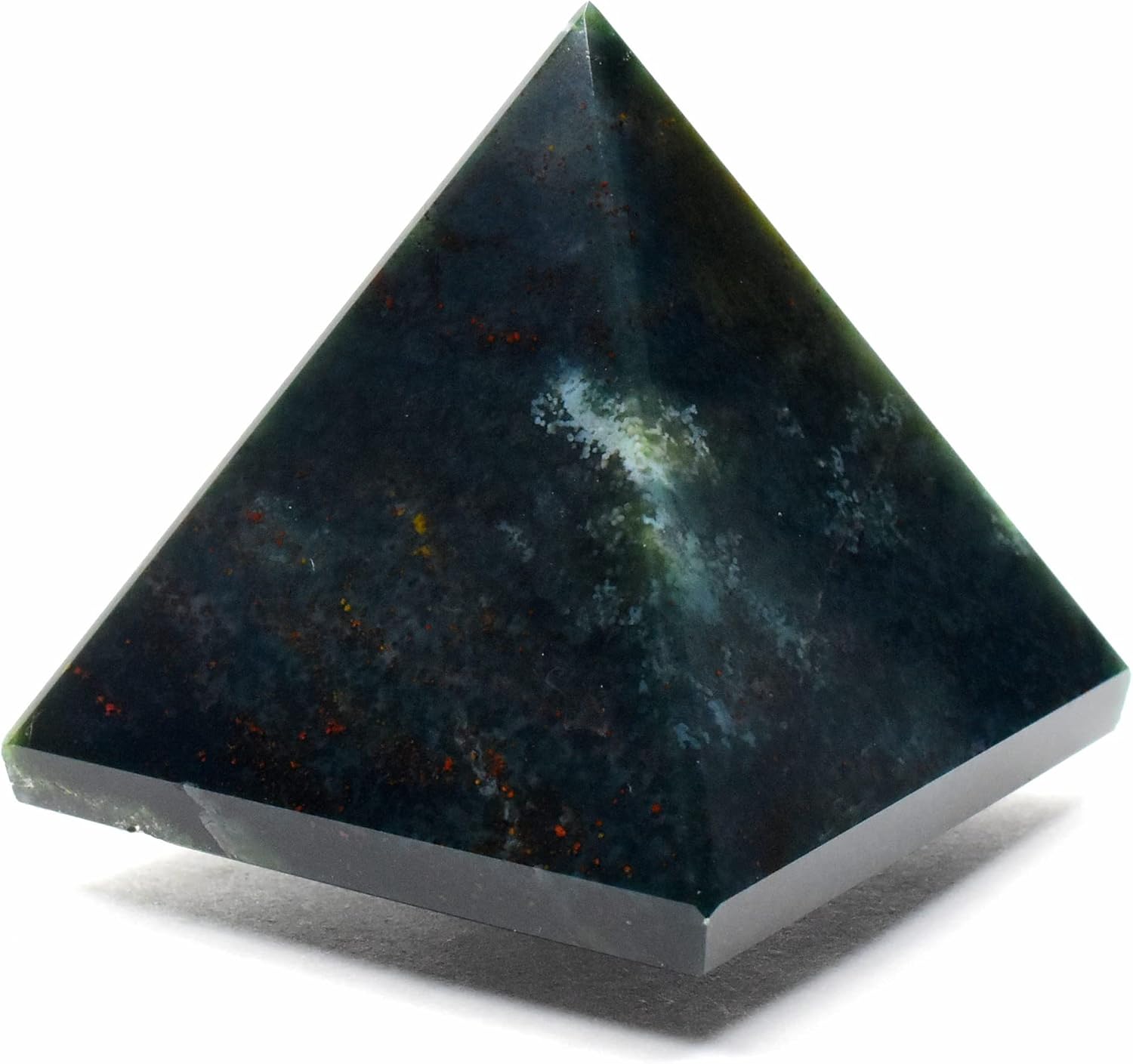 HQRP Bloodstone Pyramid with Clear Quartz Cabochon