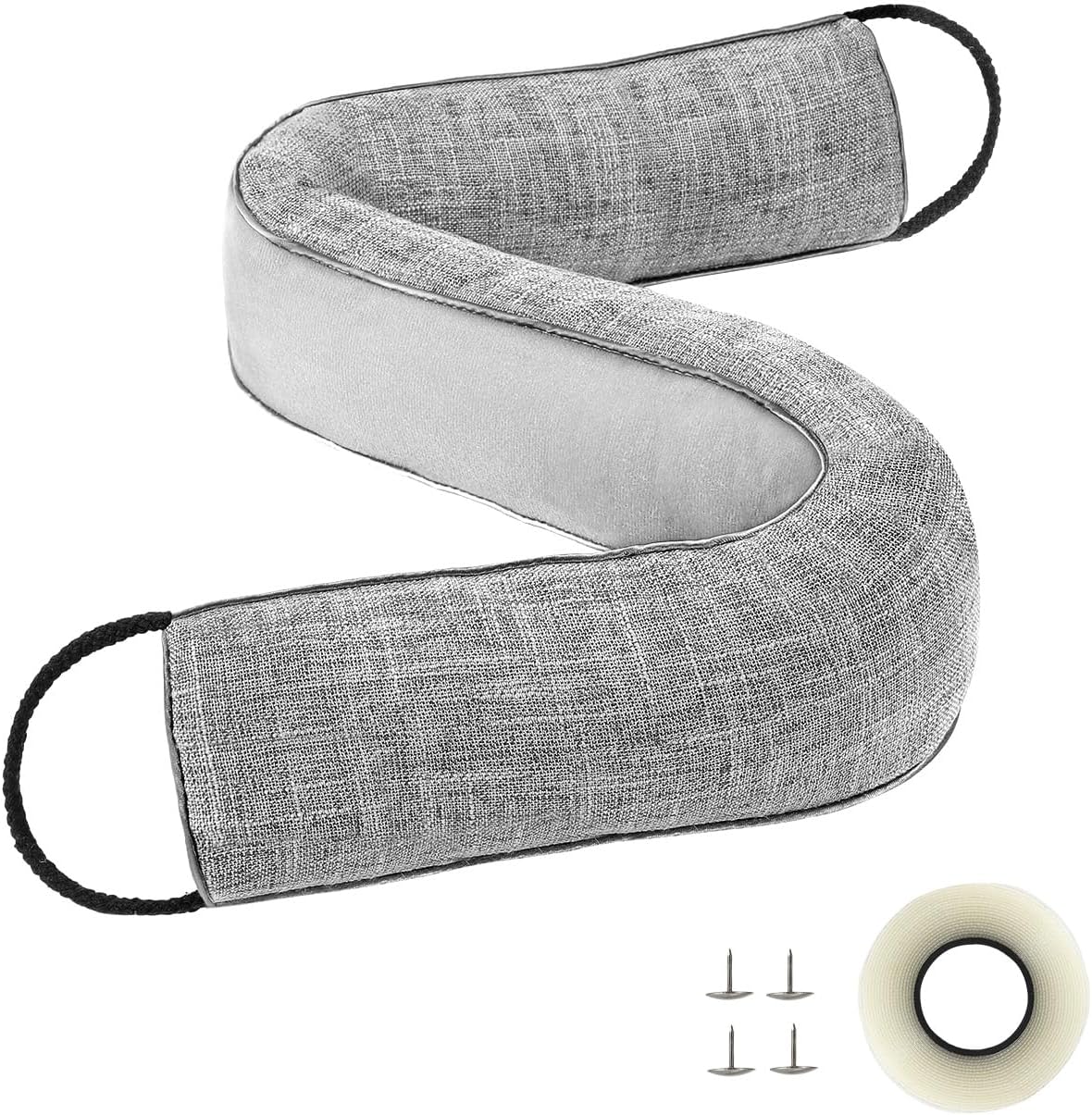 Lewondr Door Draft Stopper 36 Inch Sound Proof Triangular Weather Stripping Blocker Gray