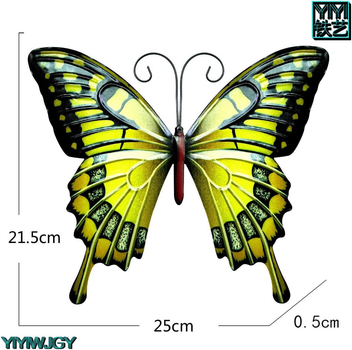 Colorful Butterfly Wall Art Outdoor Decor Hanging Sculpture for Home Yard