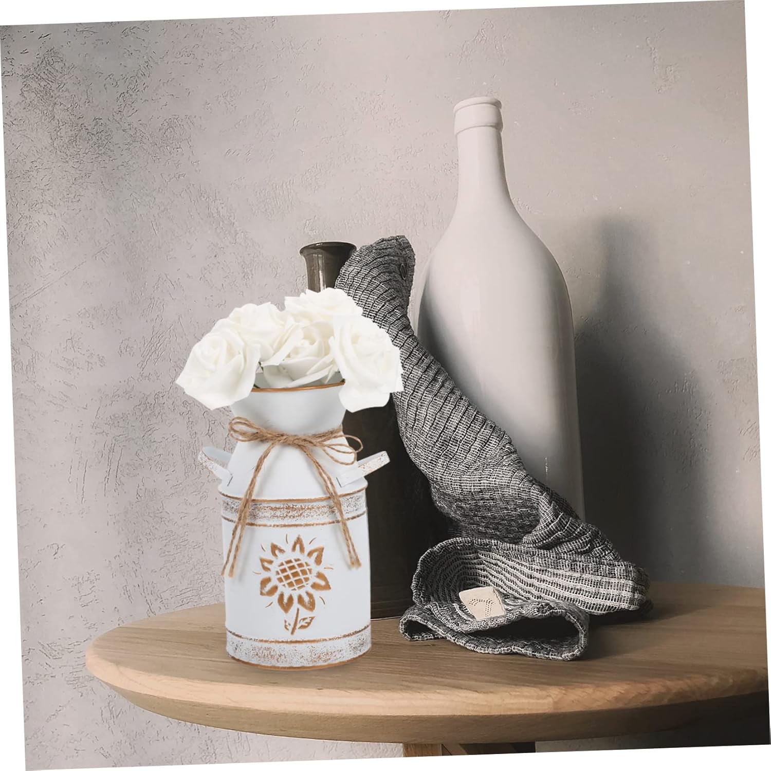 Retro Metal Flower Bucket Vase for Home and Garden